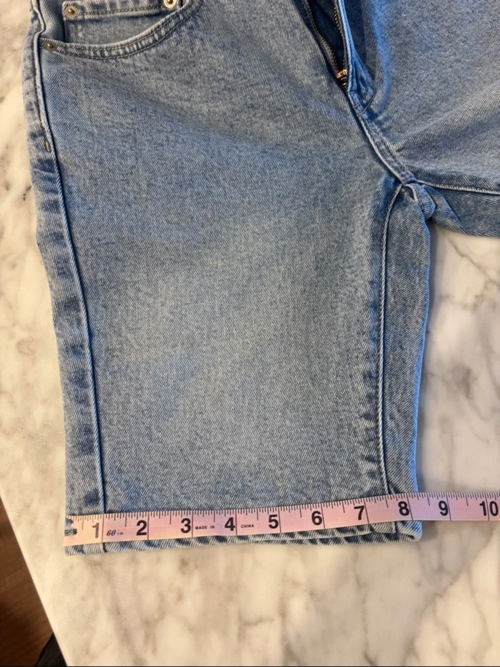 Amazon Essentials Light Blue Denim Bermuda Shorts